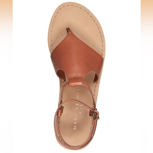 NIB Marc Fisher LTD Lille Flat Sandal, Natural Leather - Picture 3 of 8